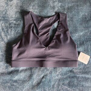 NWT Fabletics On-the-Go Midi Medium Impact Sports Bra Pewter Size XL